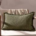 Doze pute med kort frynsekant, Moss, 40 × 60 cm