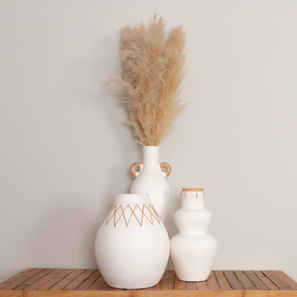 Nadia abstrakt vase, hvit