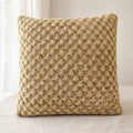 Khara Cushion Cover | Khaki & Natural | Popcorn Knit | Hidden YKK Zip | 45×45 cm | Urbane Hide