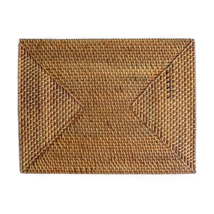 Rectangular Rattan Placemat | Brown | 40 × 30 cm | Handwoven in Indonesia