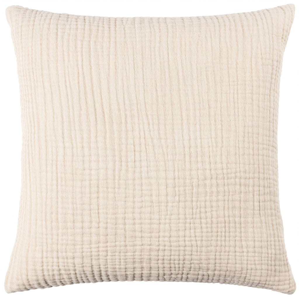 Lark pute i krepet bomullsmuslin, Natural, 45 × 45 cm