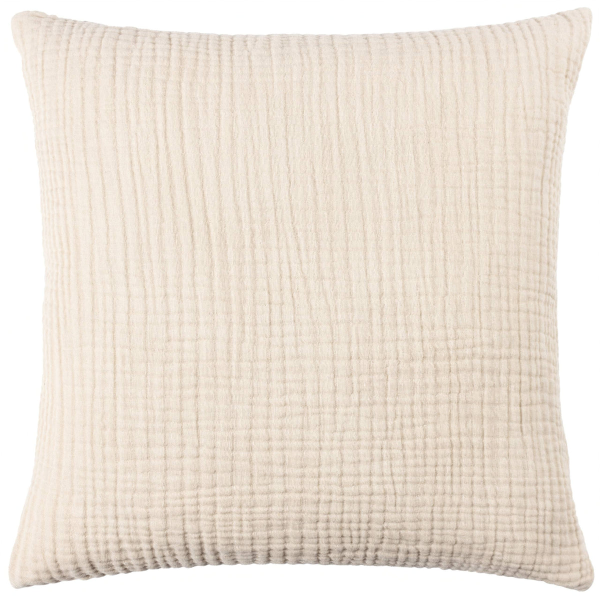 Lark pute i krepet bomullsmuslin, Natural, 45 × 45 cm