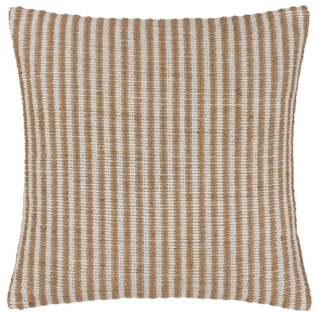 Organik Stripe pute i jute og bomull, Natural, 45 × 45 cm