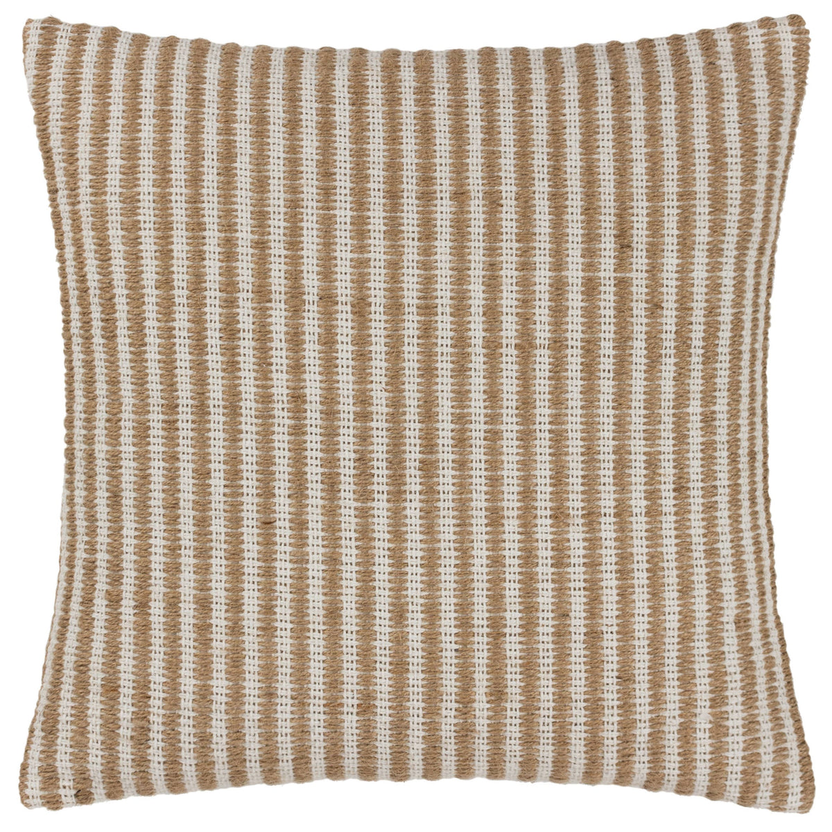 Organik Stripe pute i jute og bomull, Natural, 45 × 45 cm