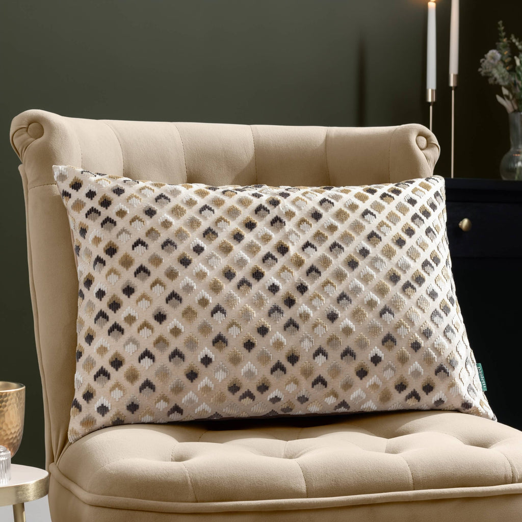 Lexington pute i jacquardvelur, Warm Taupe, 40 × 60 cm
