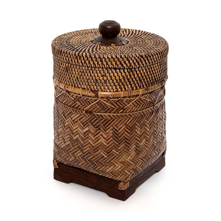 Colonial Rattan Bathroom Basket | Natural Brown