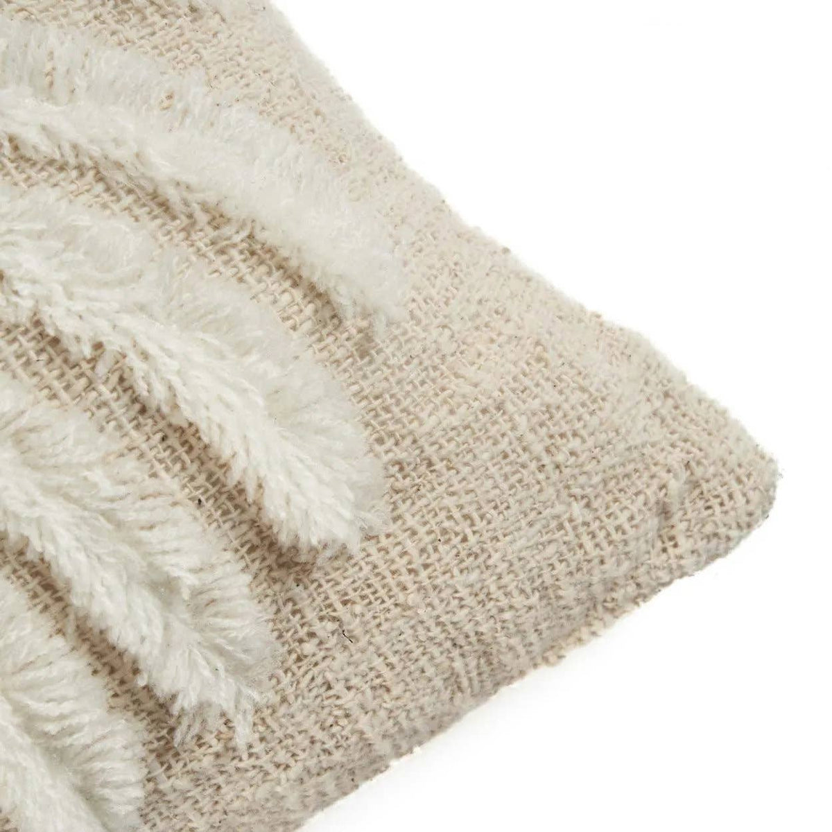 The Isla Palm putetrekk i raffia og bomull, Natural White, 50 × 50 cm