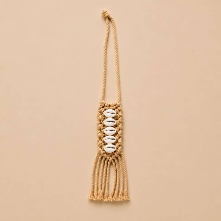 Cowrie Shell Hanger | 5 Shells | Cotton Cord | Handmade in Bali