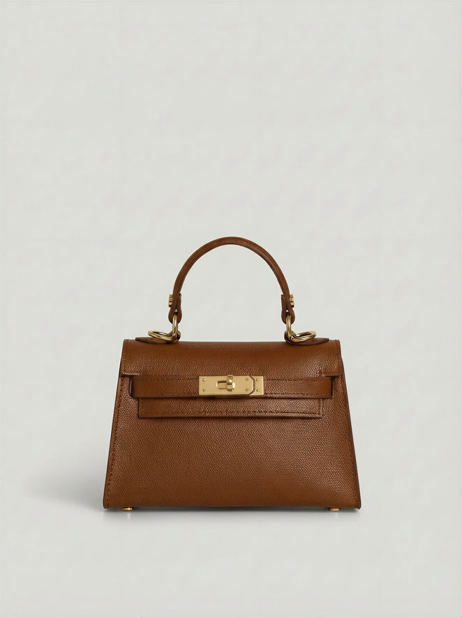 Saffiano Calfskin Mini Handbag | Turn-Lock Closure | Adjustable Strap | Handcrafted in Italy | Nanabags