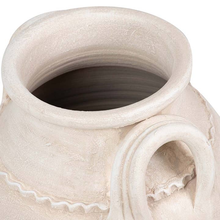 Large Beige Ceramic Vase | 40 × 40 × 70 cm