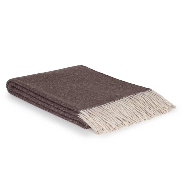 Tibet Throw | Cashmere & Merino Wool | Brown | 200 × 140 cm | Made in Ukraine