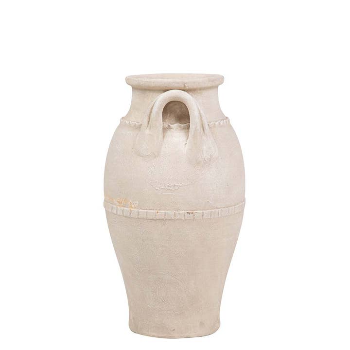 Beige Ceramic Vase | 27 × 27 × 50 cm