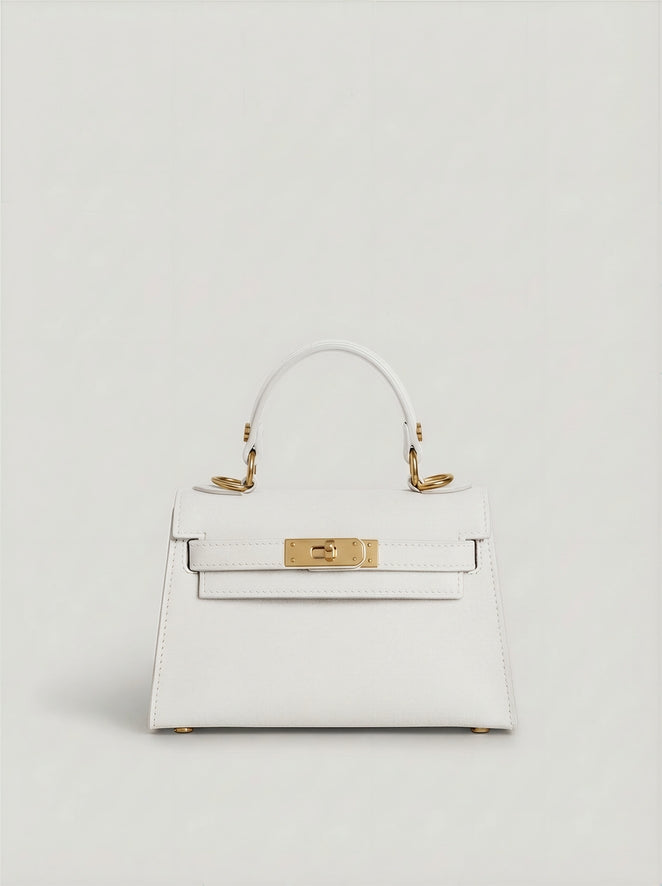 Saffiano Calfskin Mini Handbag | Turn-Lock Closure | Adjustable Strap | Handcrafted in Italy | Nanabags