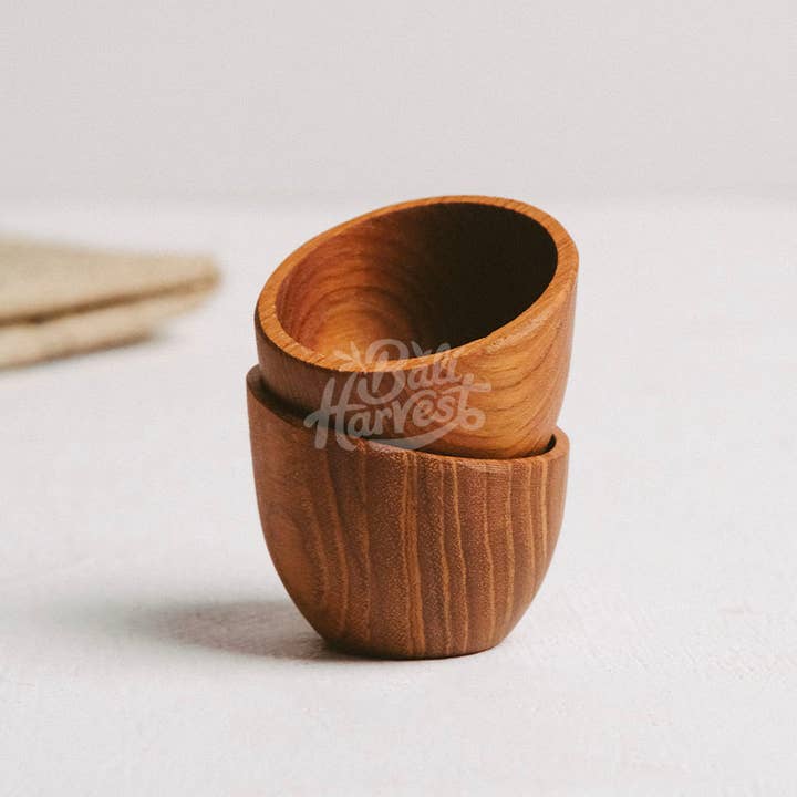 Handcrafted Teak Egg Cup – Salt Cellar & Condiment Holder