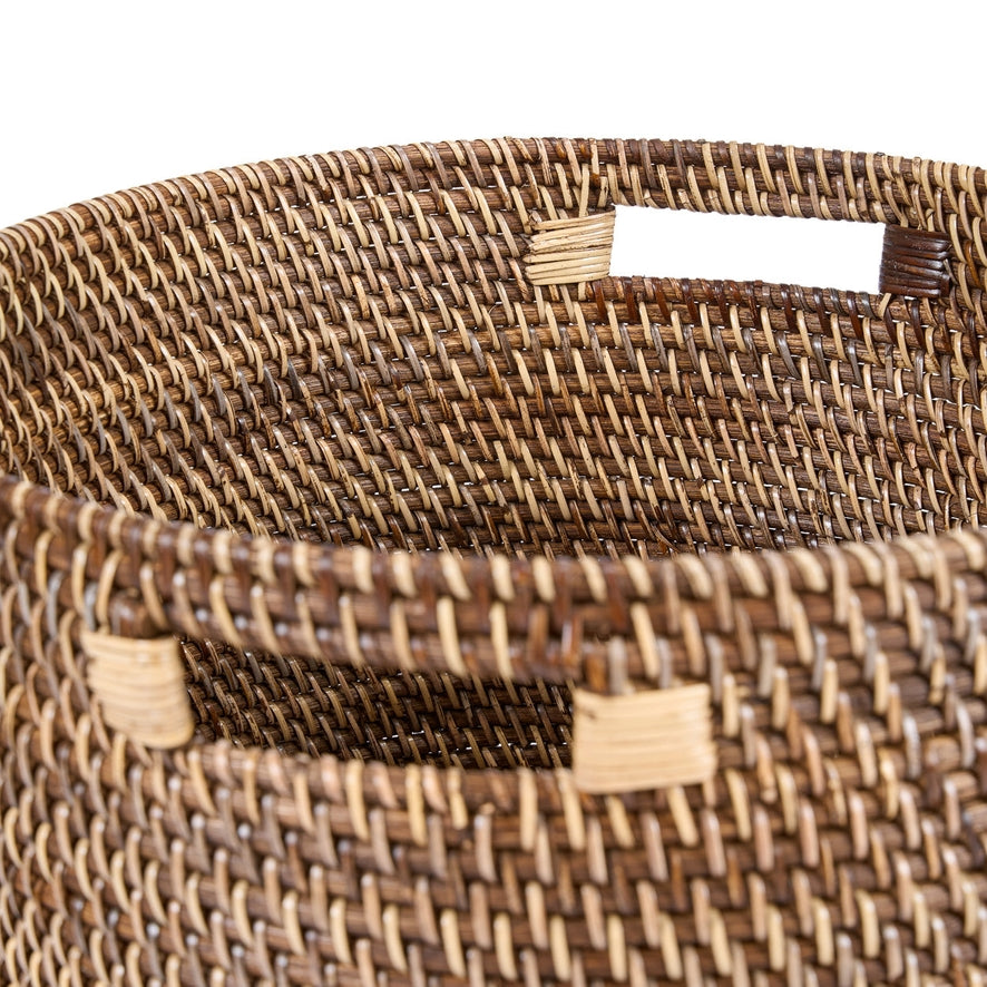 The Laundrilla Basket | Natural Brown | Handwoven Rattan | Lidded Storage | Handmade in Indonesia