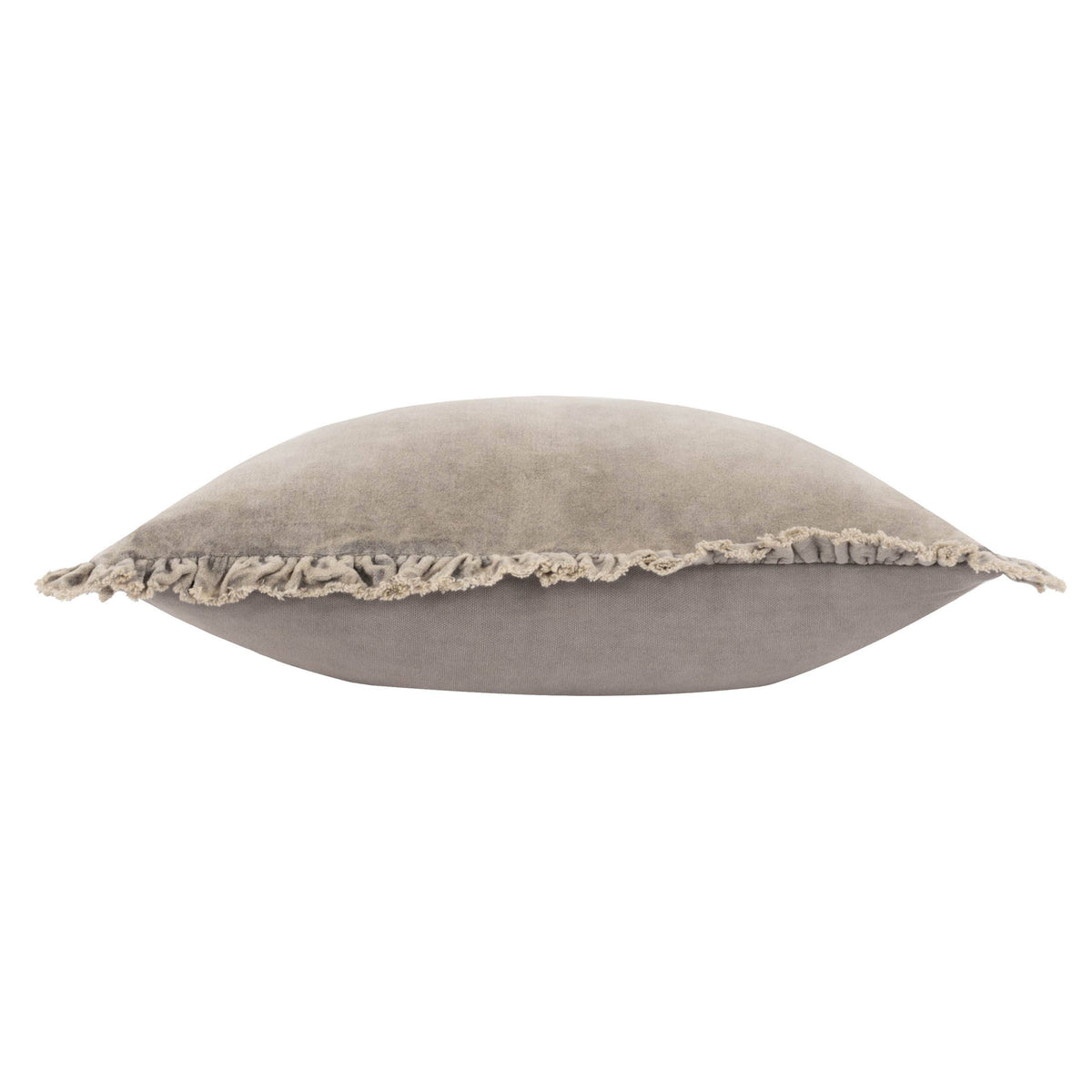 Bertie pute i vasket bomullsvelur, Taupe, 45 × 45 cm