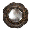 Scallop Rattan Charger Plate | Dark Brown | 33 cm | Handwoven in Bali