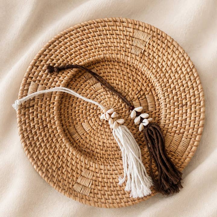 Flower Hanger | Cowrie Shell & Wooden Beads | Handmade in Bali