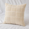 Blocana Cushion Cover | Beige | Textured Block Pattern | 100% Cotton | Spiral Zip | 50×50 cm | Urbane Hide