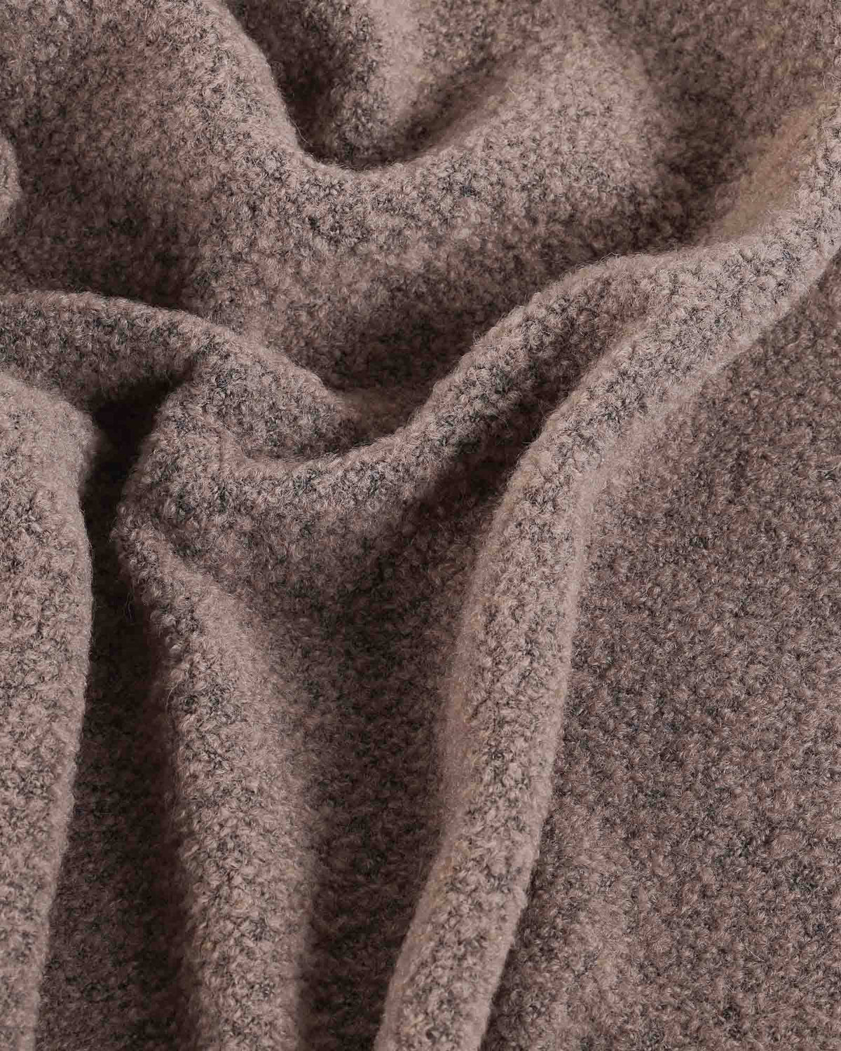 Wool Bouclé Throw Blanket Paris Cappuccino – pledd 200 x 140 cm