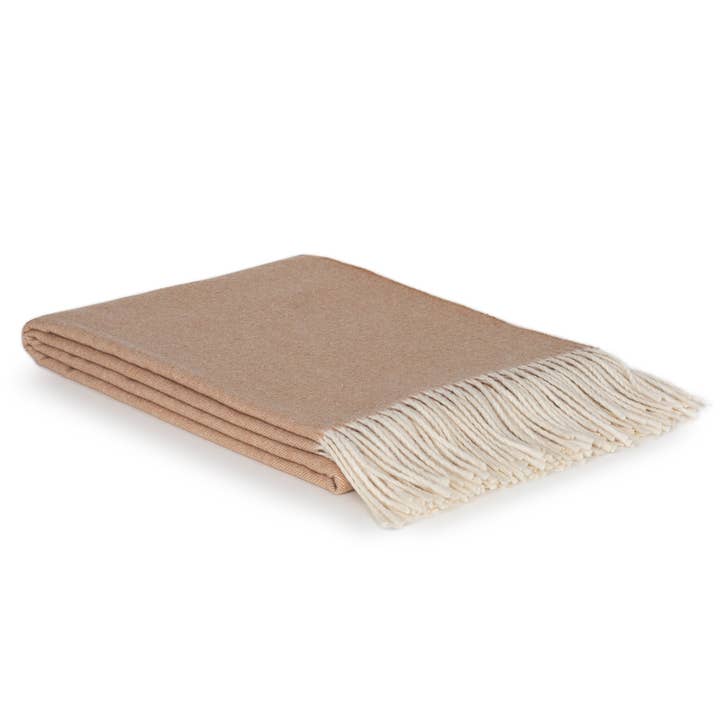 Tibet Throw | Cashmere & Merino Wool | Beige | 200 × 140 cm | Made in Ukraine