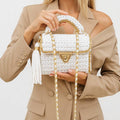 Handmade Crochet Evening Clutch | White & Gold | Wedding & Party Bag | Handmade in Turkey | CHQEL