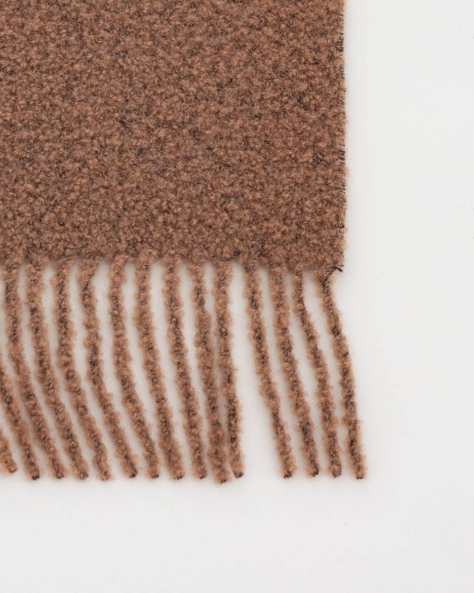 Wool Bouclé Throw Blanket Paris Brown, bouclépledd i ull, 140 × 200 cm
