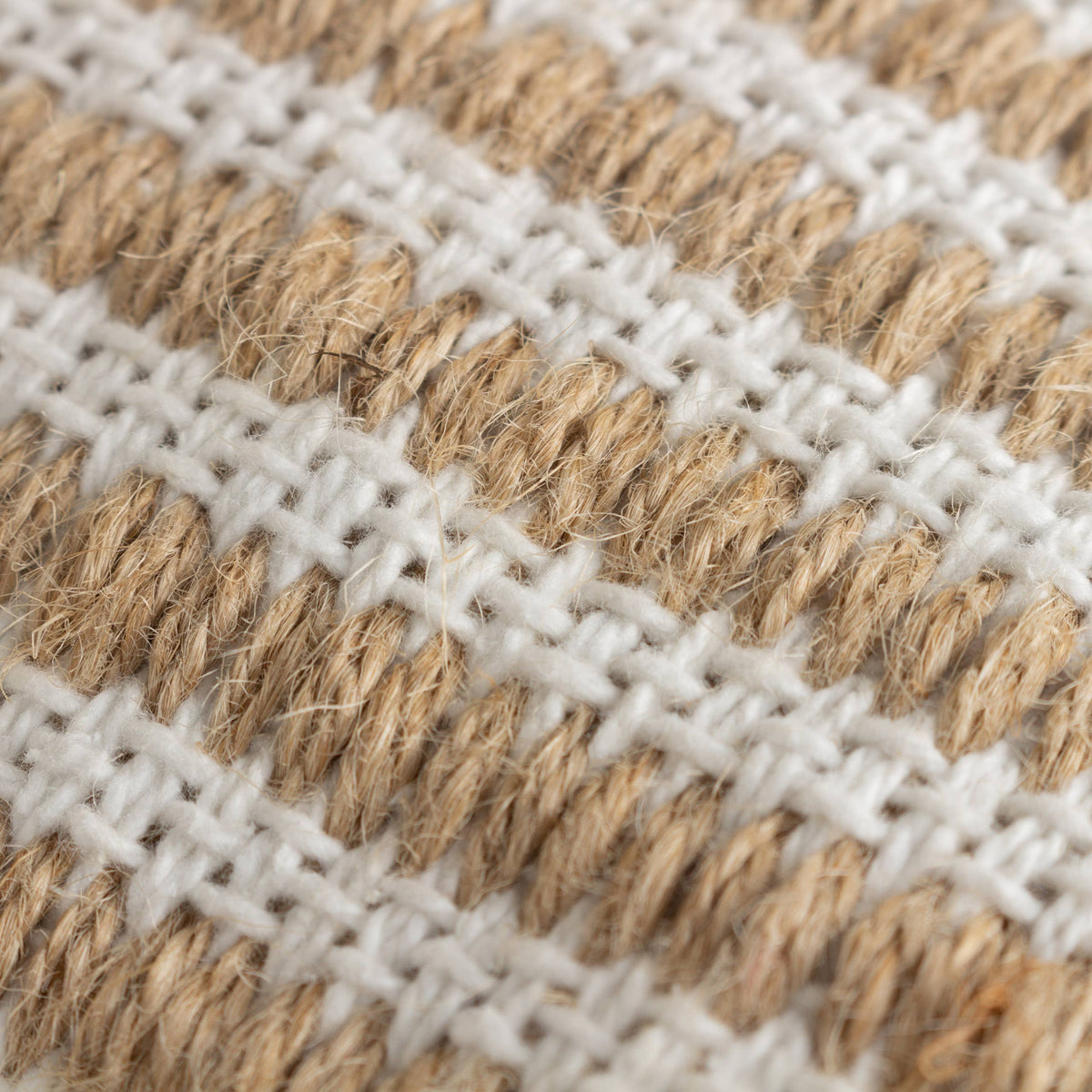 Organik Stripe pute i jute og bomull, Natural, 45 × 45 cm