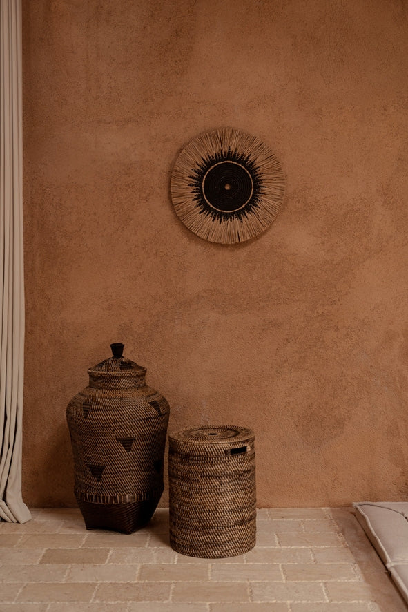 The Laundrilla Basket | Natural Brown | Handwoven Rattan | Lidded Storage | Handmade in Indonesia