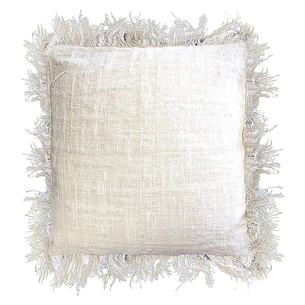 Linen Cushion Covering with Fringe, putetrekk i lin med frynser, 60 × 60 cm