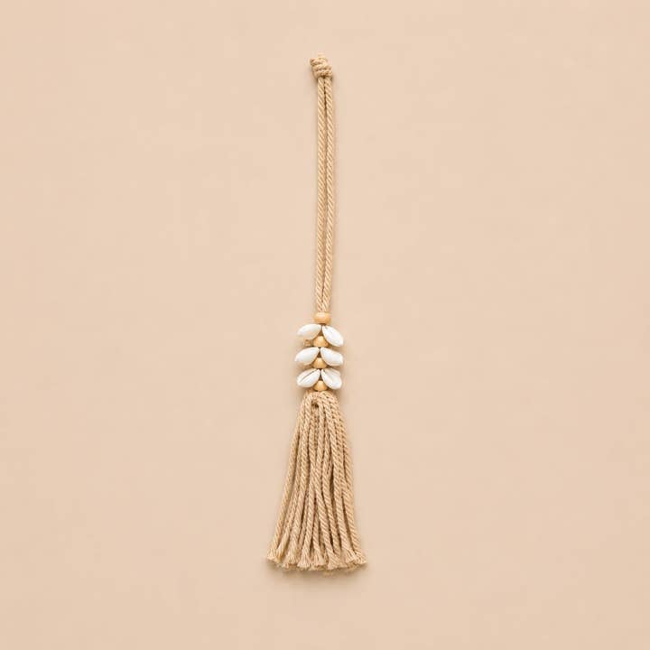 Flower Hanger | Cowrie Shell & Wooden Beads | Handmade in Bali