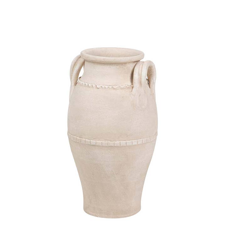 Beige Ceramic Vase | 27 × 27 × 50 cm