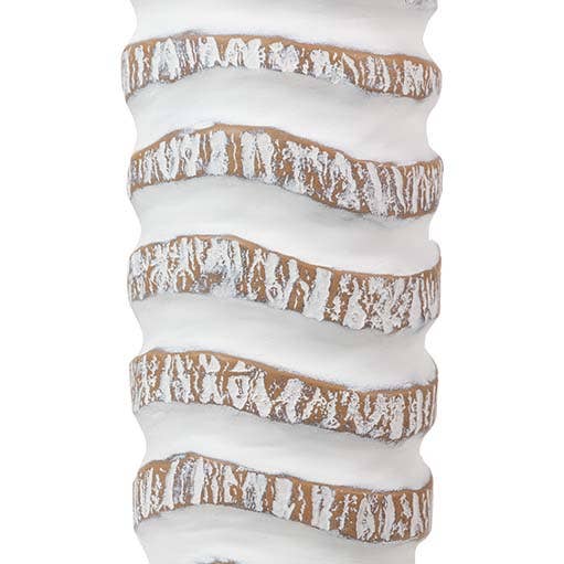 Tall Resin Floor Vase | White & Brown | 107cm