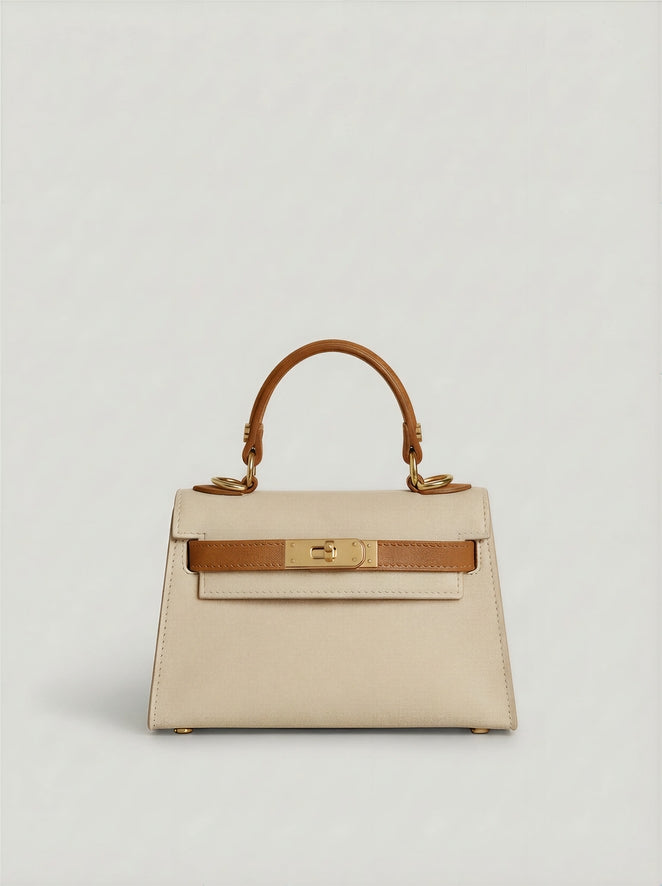 Saffiano Calfskin Mini Handbag | Turn-Lock Closure | Adjustable Strap | Handcrafted in Italy | Nanabags
