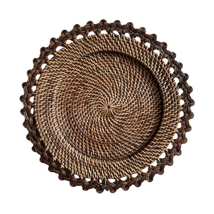 Rattan Charger Plate Gendis | Dark Brown | 35 cm | Handwoven in Bali