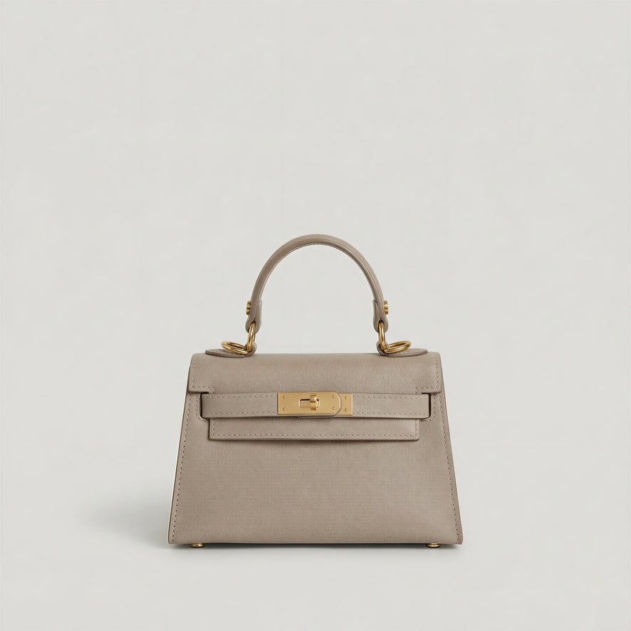 Saffiano Calfskin Mini Handbag | Turn-Lock Closure | Adjustable Strap | Handcrafted in Italy | Nanabags