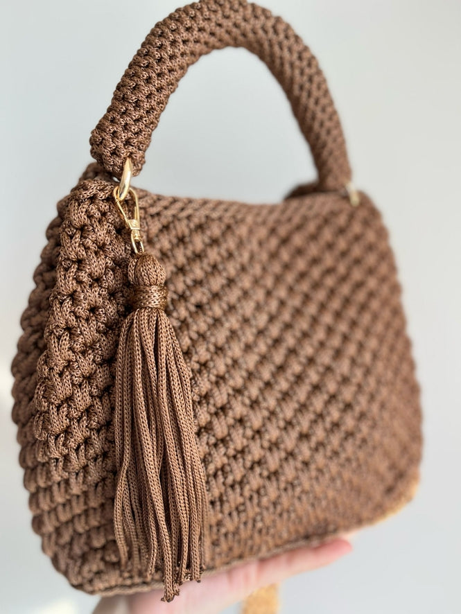 Handmade Crochet Macramé Shoulder Bag | Combed Cotton Yarn | Handmade in Turkey |