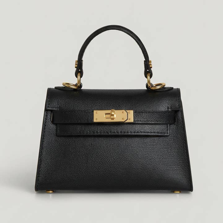 Saffiano Calfskin Mini Handbag | Turn-Lock Closure | Adjustable Strap | Handcrafted in Italy | Nanabags