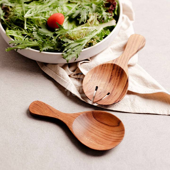 Handcrafted Teak Root Salad Servers – Small Set of 2