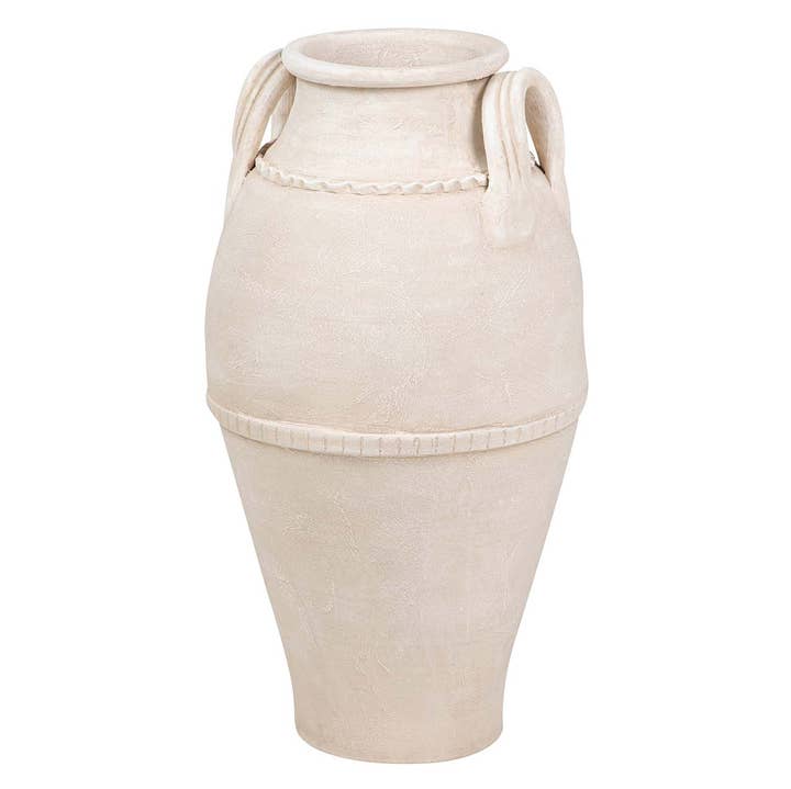 Large Beige Ceramic Vase | 40 × 40 × 70 cm