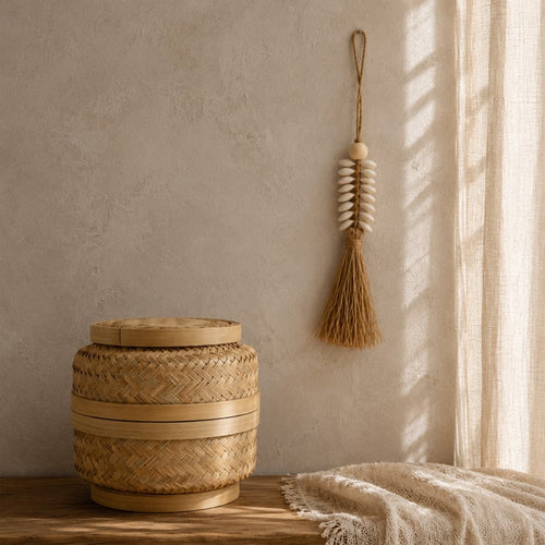 Cowrie Shell Wall Hanger | Nusa Dua | Raffia & Rope | Handmade in Bali