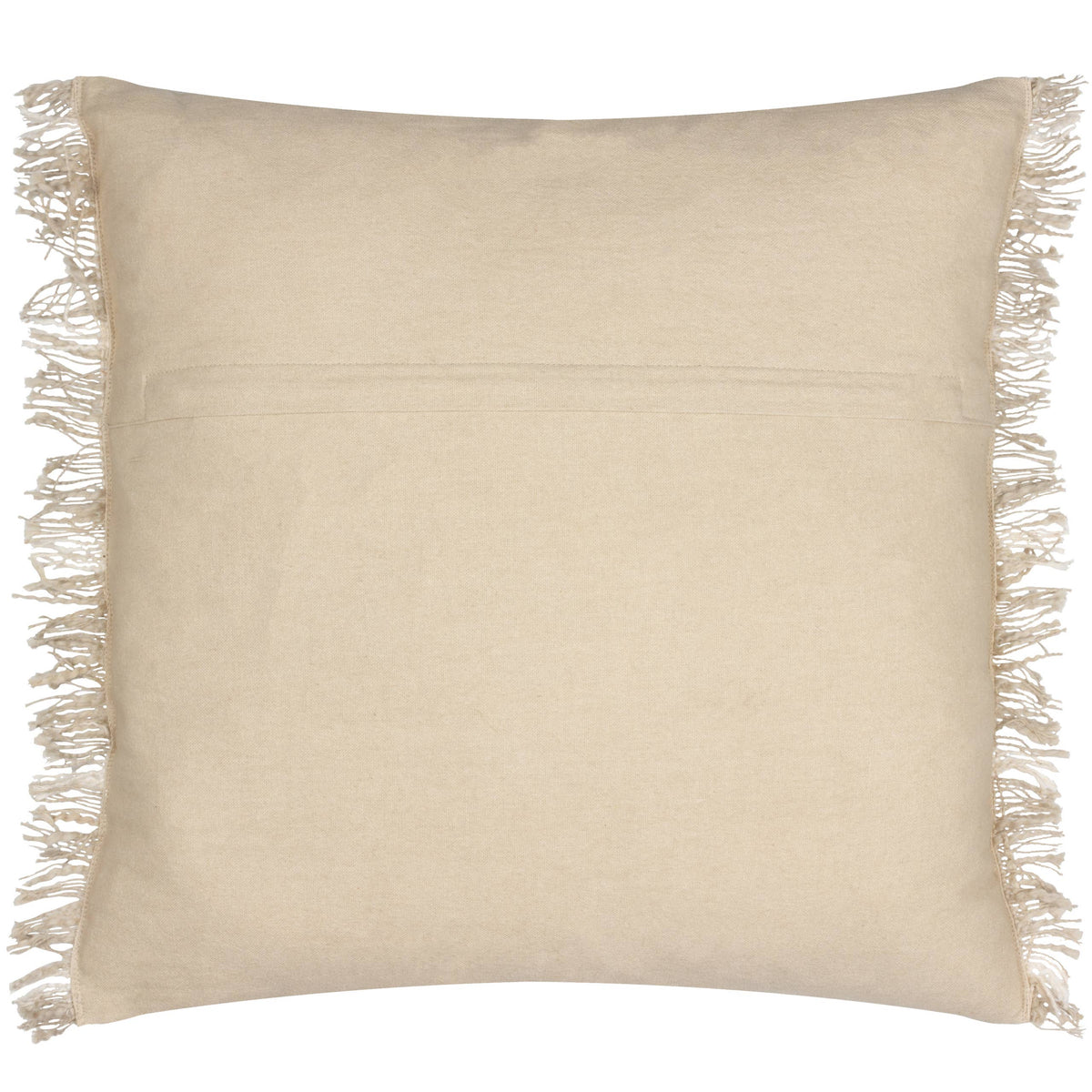 Beni rutete bomullspute med frynser, Stone/Natural, 45 × 45 cm