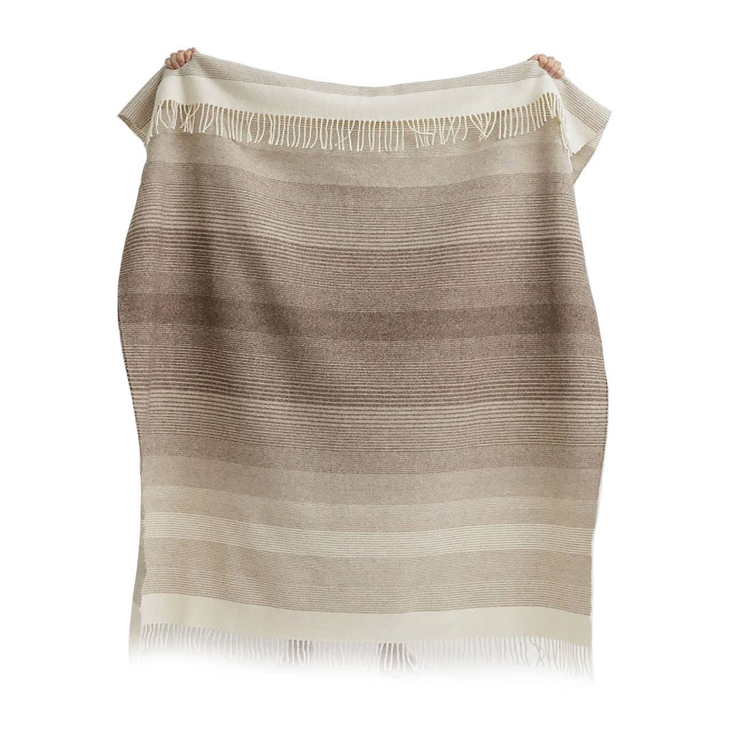 Undyed Mongolian Wool Throw Blanket Gobi, pledd i ufarget mongolsk ull, 140 × 200 cm