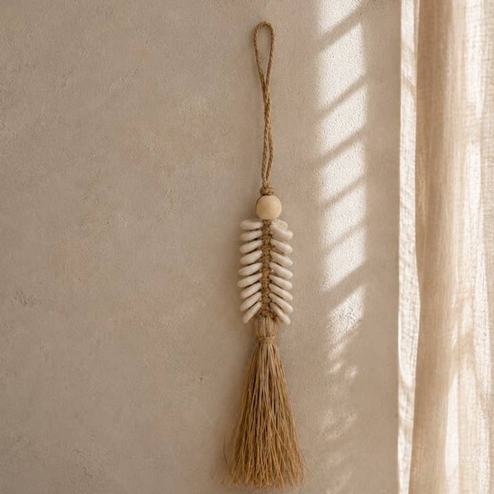 Cowrie Shell Wall Hanger | Nusa Dua | Raffia & Rope | Handmade in Bali