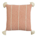 Chevrona Cushion Cover | Dusty Coral & Natural | Chevron Knit | Corner Tassels | YKK Zip | 45×45 cm | Urbane Hide