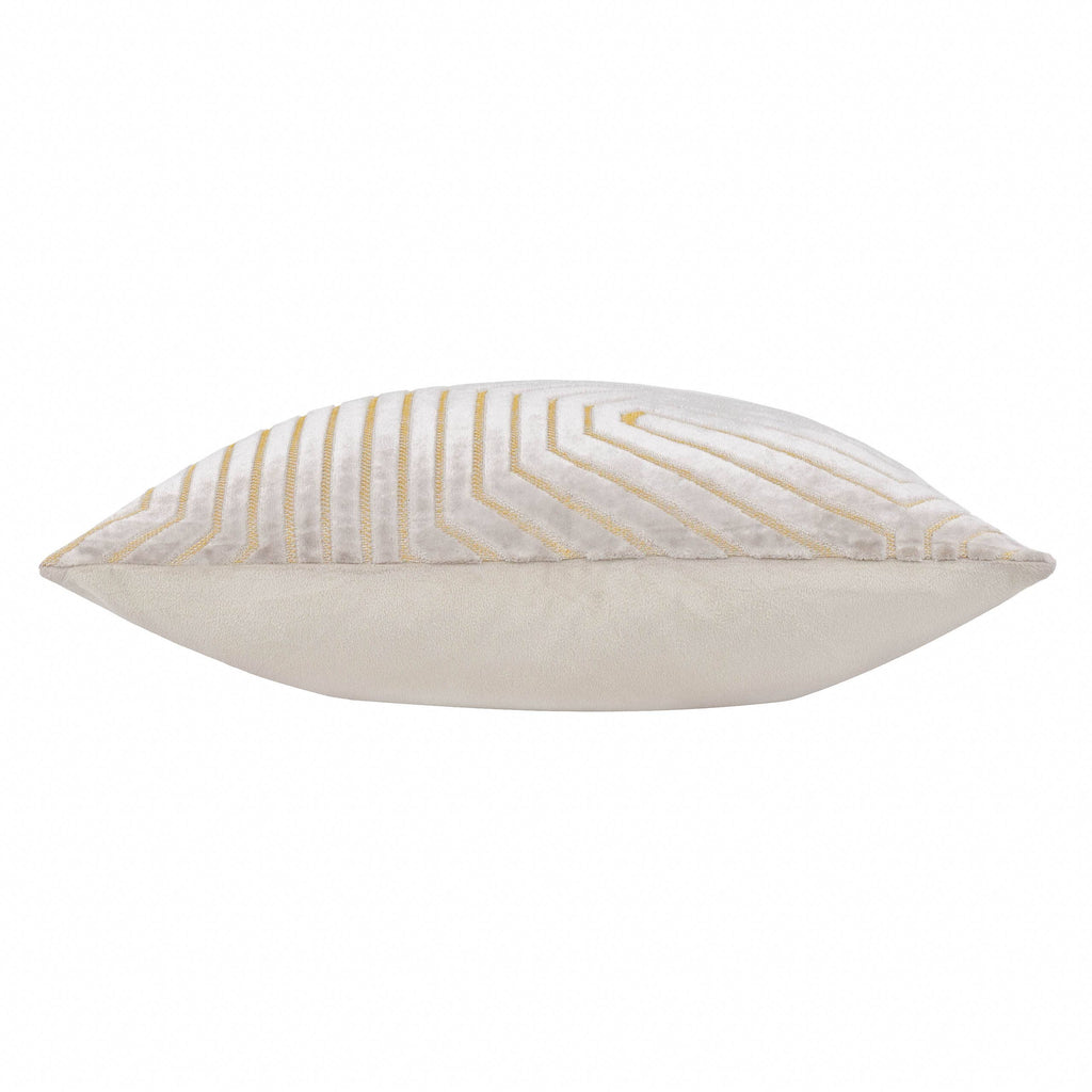Evoke pute i preget velur med sikksakkmønster, Oyster, 45 × 45 / 55 × 55 cm