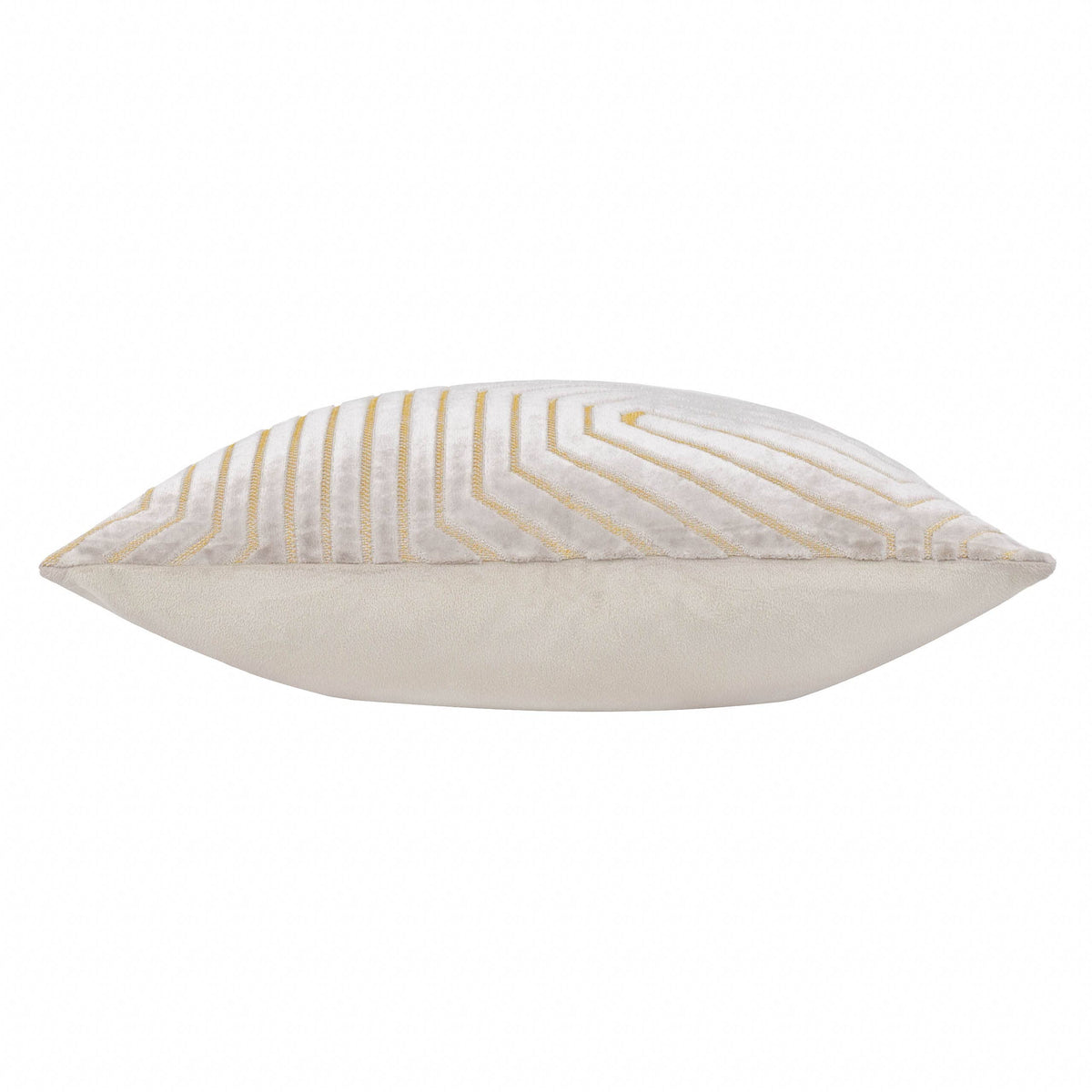 Evoke pute i preget velur med sikksakkmønster, Oyster, 45 × 45 / 55 × 55 cm