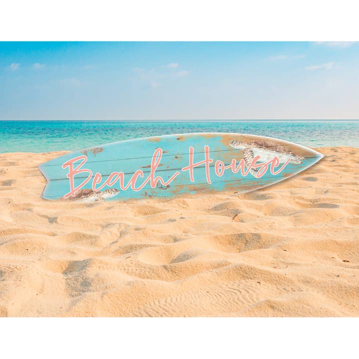 Wooden Surf Board Wall Décor – Beach House Sea Turtles