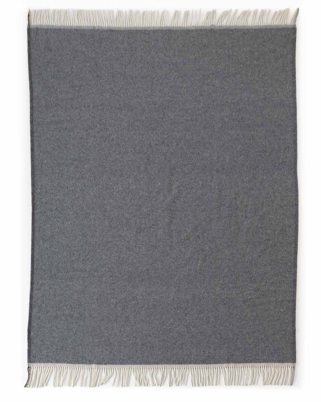 Milano Grigio Orlo, pledd i merinoull og kasjmir, 140 × 200 cm