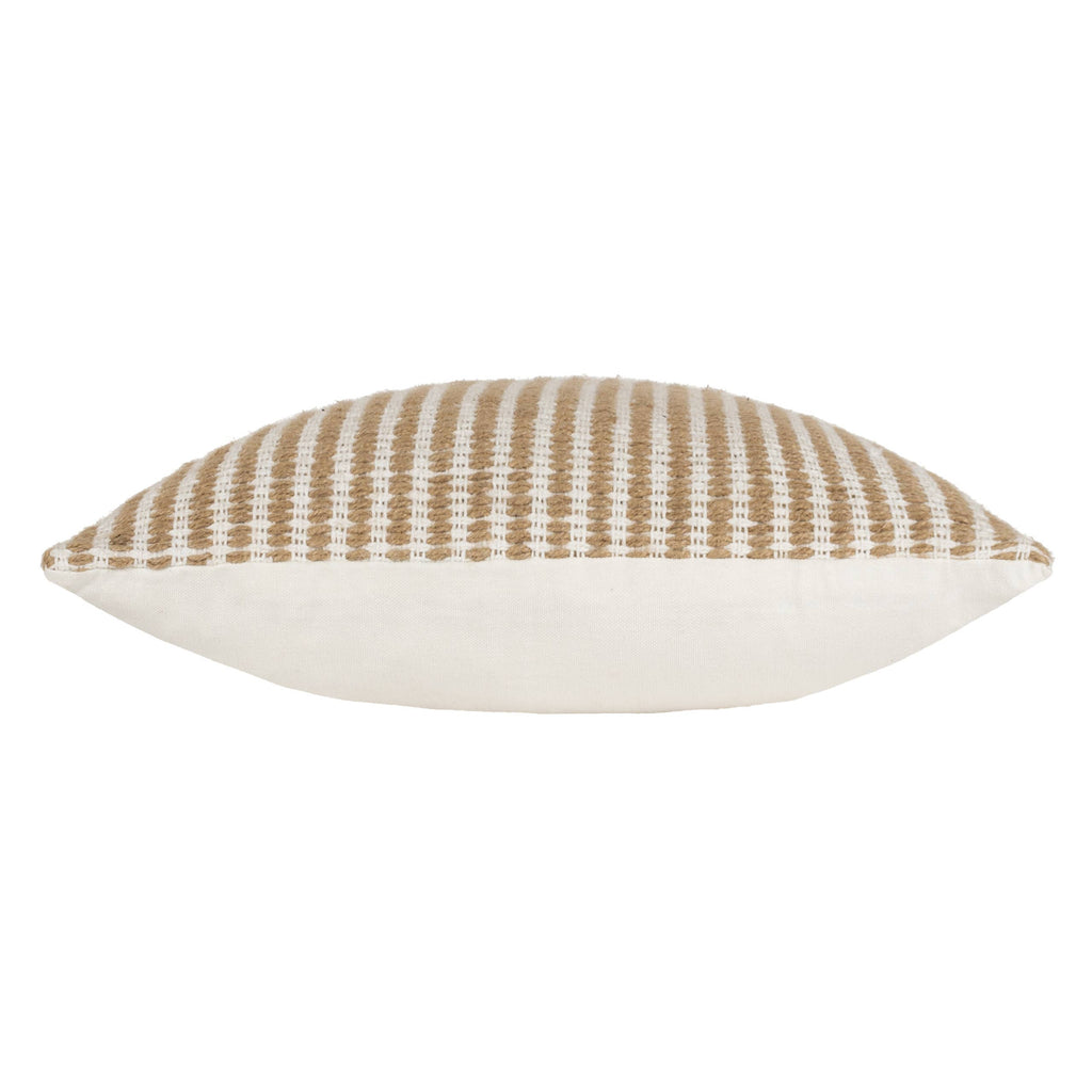 Organik Stripe pute i jute og bomull, Natural, 45 × 45 cm